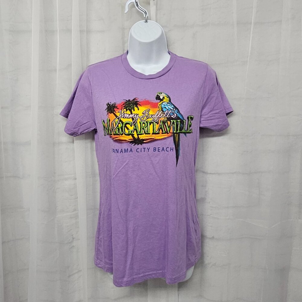 Jimmy Buffet Margaritaville Panama City Purple Tee Shirt Parrot Tropical M